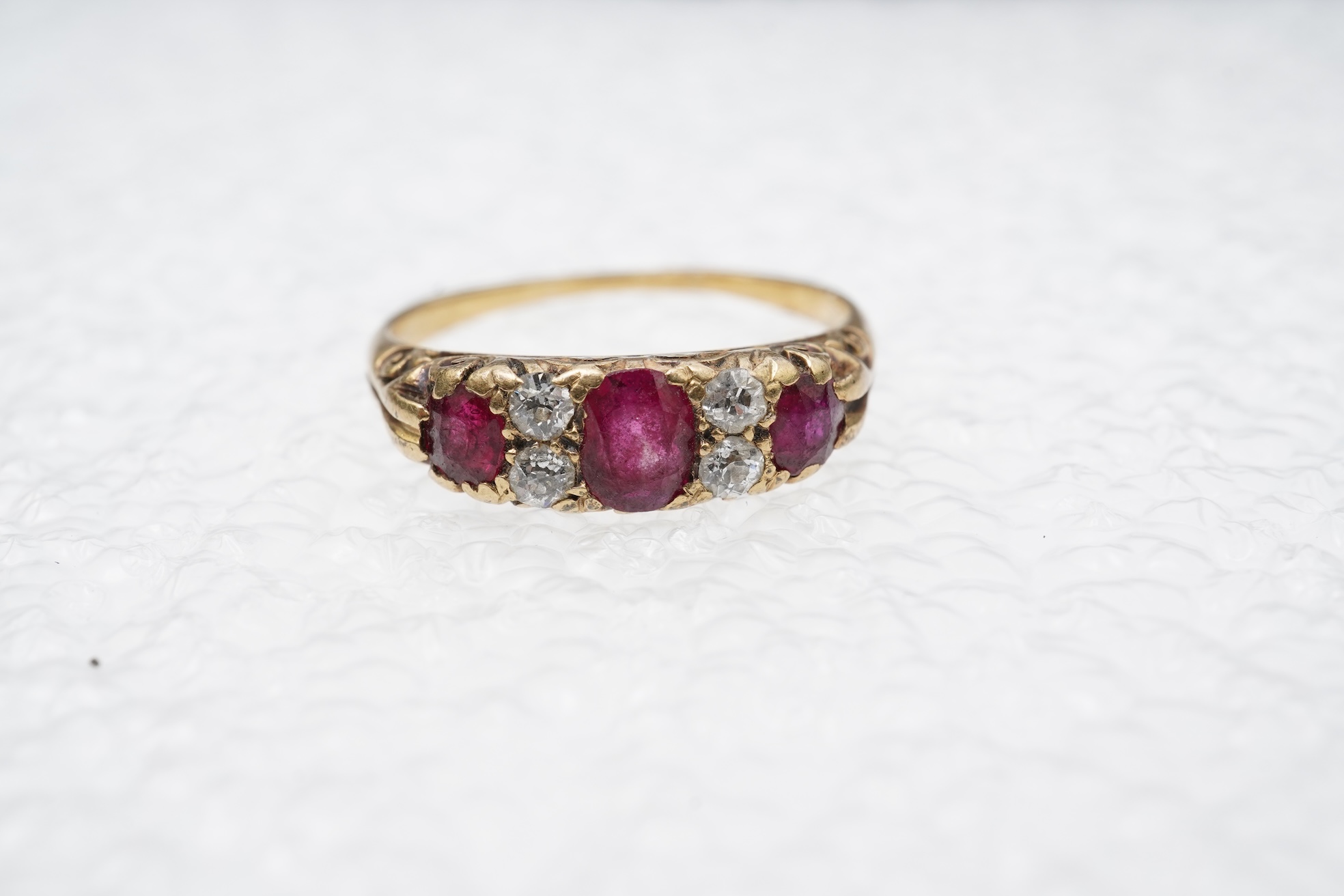 A ruby and diamond ring, early 20th century